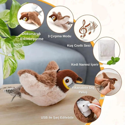 Patile 🐾 / Çırpınan Kuş Kedi Eğlence Oyuncağı