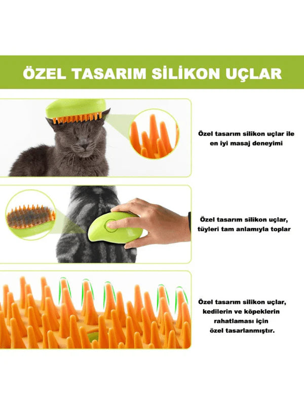Patile 🐾 / Silikon Masajlı Tüy Toplama Tarağı